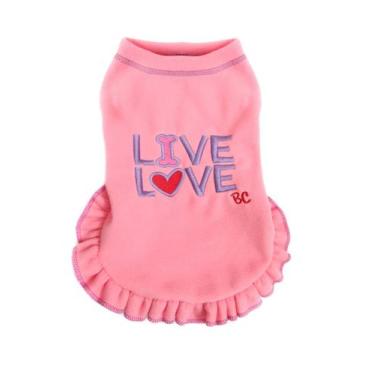 Imagem de Vestido Live Love para Cachorro e Gato Pet - Bichinho Chic, Rosa, 6