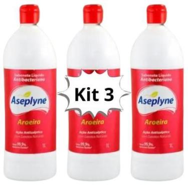Imagem de Sabonete Liquido Aseptol DE AROEIRA 1000ml Kit Com 03 Und - KEG