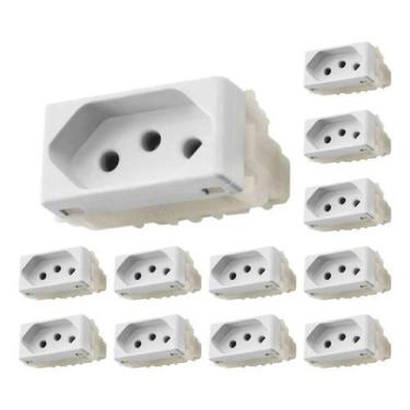 Imagem de Kit 12 Módulos Tomada Tramontina 2p+t 20a/250v Liz, Branco