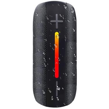 Imagem de FusionLink Caixa de som，Bluetooth sem fio caixa de som portátil， com luz RGB, estéreo de 20W, suporta 12H de reprodução, adequada para casa/festa/exterior/praia (preto)