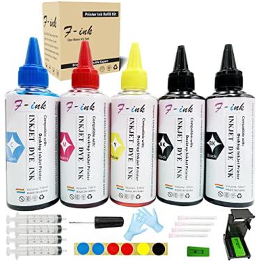 Imagem de F-ink Kits de refil de tinta de garrafa de 5 x 100 ml compatíveis com impressoras a jato de tinta Canon, funciona com cartuchos de tinta da série PGI-280 PGI-270 PGI-250 PGI-225 PGI-220 PGI-5 e tinta