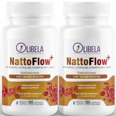Imagem de Olibela Nattokinase 4 em 1 Natokinase 100 mg, L-Citrulina 300 mg, CoQ10 50 mg, Suplemento de Vitamina K2 MK7 para Circulação e Bem-Estar Cardiovascular | Sem OGM, 180 Cápsulas Veganas, Suprimento para 6 Meses (2)