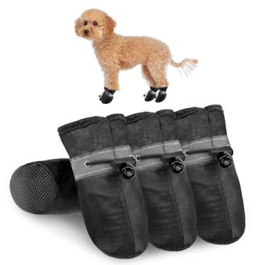 Imagem de SCENEREAL Sapatos de cachorro para pavimento quente para cães pequenos e médios protetores de patas, botas de verão resistentes ao calor à prova d'água macias para caminhadas ao ar livre, pisos