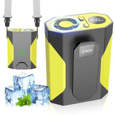 Imagem de Cinto com clipe para ventilador de cintura portátil, ventiladores de resfriamento pessoais ajustáveis de 5 velocidades, recarregável, operado por bateria, ventilador de pescoço pendurado com as mãos