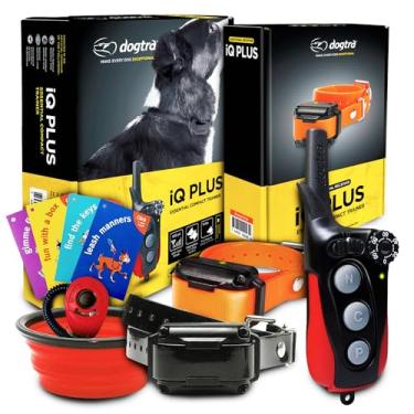 Imagem de Coleira de treinamento remoto Dogtra IQ Plus – mais coleira de receptor adicional, alcance de 400 metros, recarregável, à prova d'água – mais 1 cartão de treinamento iClick, treinador Jestik Click – pacote de valor