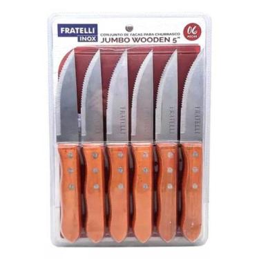 Imagem de Conjunto de Facas Para Churrasco 6 Peças Jumbo Wooden 5 - FRATELLI