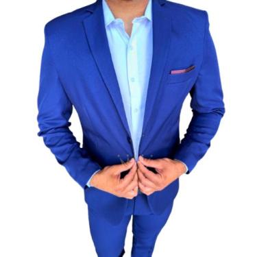 Imagem de Terno Slim Masculino 100% Poliéster - Várias Cores - Modelagem Moderna