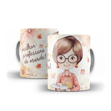 Imagem de Caneca branca dia dos professores floral (14095)