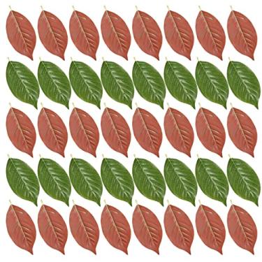 Imagem de Healifty 50 peças de folhas artificiais de magnólia falsas hastes de magnólia guirlanda de plantas verdes ramos para decoração de casa de casamento