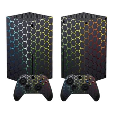 Imagem de Adesivo Skin para Xbox Series X, capa de decalque de vinil compatível com acessórios de jogos de console e controle (cinza)