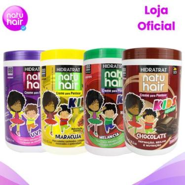 Imagem de Kit Creme para pentear Uva + Maracujá + Melancia + Chocolate Natuhair 