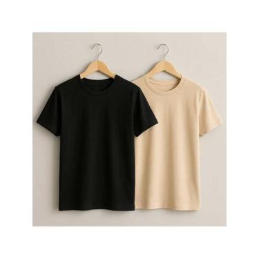 Imagem de Kit 2 Camisetas Básicas Streetwear Camisa T-Shirt Masculina Slim  Algo