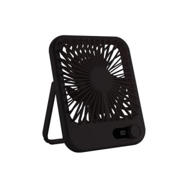 Imagem de Ventilador de mesa ultra silencioso de 100 velocidades para dormir, ventilador portátil recarregável de 6,8 polegadas com tela de LED, cabeça ajustável de 180° e base de tripé - Mini ventilador