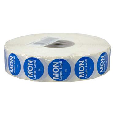 Imagem de DayMark IT1100591 DuraMark Etiqueta permanente trilíngue dia da semana, segunda-feira, círculo de 3/10.2 cm, azul (rolo de 2000)