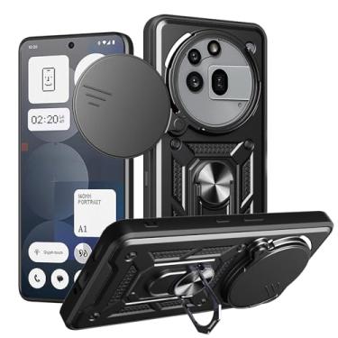 Imagem de Ysnzaq Capa para celular Nothing Phone 3A Pro, janela de lente deslizante, capa protetora de telefone de grau militar com suporte para celular 3A Pro SJ preta