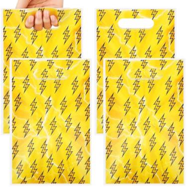 Imagem de Sweetude 50 peças de sacolas de presente de festa de anime com tema de anime, embalagem de doces de desenho animado com alça para suprimentos de aniversário (relâmpago)