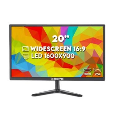 Imagem de Monitor Soyo 20 Polegadas, 1600 x 900, 75 Hz, 5 ms, VGA e HDMI, LED, Widescreen - SM200-L02