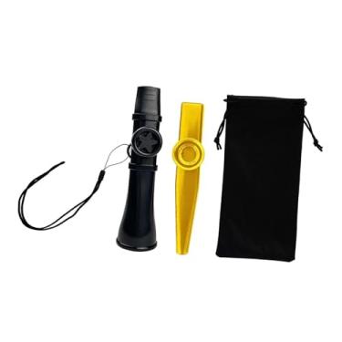 Imagem de simhoa 2x Flautas Kazoo Instrumentos Musicais Únicos Profissionais Flautas de Boca Convenientes Brinquedos para Violino Guitarra Piano Adultos Iniciantes, Preto