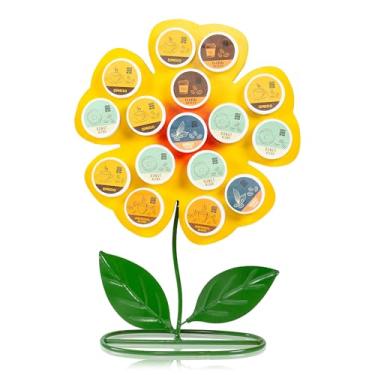 Imagem de Made Easy Kit De Suporte Para Cápsulas Café Bancada Frontal - Compatível Com K-Cups, Prático E Criativo, Decoração Bar Casa, Café, Cozinha Canto (Girassol Amarelo)