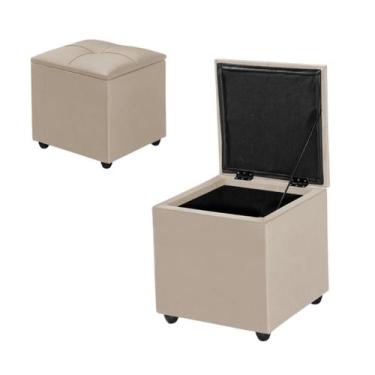 Imagem de Baú Banqueta Organizador Porta Itens Quadrado Compacto Casa - TB ECOMM