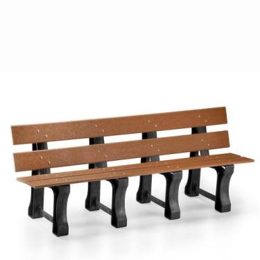 Imagem de Banco De Praça 4 Lugares Madeira Plástica MBS, Marrom