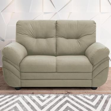 Imagem de Sofá 2 Lugares Linoforte Francis com Almofadas Fixas e Revestimento em Suede 152cm de Largura