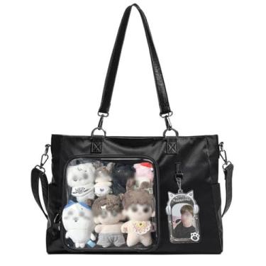 Imagem de WELLRI Bolsa Ita com inserção Kpop Plushies Tote Bag Kawaii Anime Pin Display Crossbody Shoulder Bag Messenger Bag