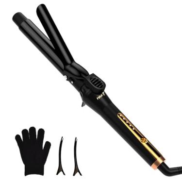 Imagem de MAX-T Maxt Curling Irons 1 Polegada Waver Curling Wand Cerâmica Turmalina Cabelo Modelador Dupla Voltagem Cachos Longos Duradouros & Ondas Cabelo Wand Com 5 Ajustes De Calor Luva Clipes Inclusos
