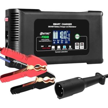 Imagem de Carregador de bateria para carrinho de golfe, carregador inteligente de 48 volts 13 AMP e 36 volts 18 AMP, carregador de golfe de 48 V para carro de golfe com plugue redondo de 3 pinos, lítio, LiFePO4