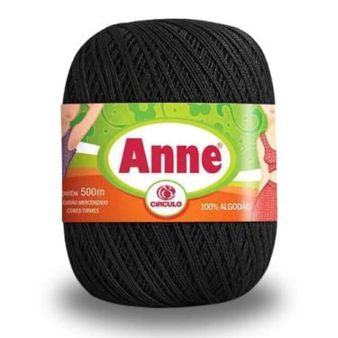 Imagem de Linha Artesanato De Costura Anne Crochê Tricot Maquina 500m, Preto