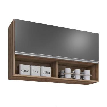 Imagem de Armário De Cozinha Aéreo 100cm Basculante Mia Z34 Freijó/grafite - Mpozenato