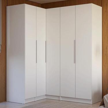 Imagem de Guarda-Roupa Modulado de Canto 310 cm 5 Portas 2 Gavetas Branco Neo Ma