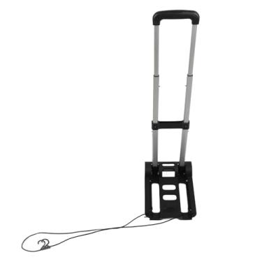 Imagem de Carrinho dobrável de bagagem com 2 rodas caminhões pequenos com a barra de traço Dolly para mover viagens de compras preto