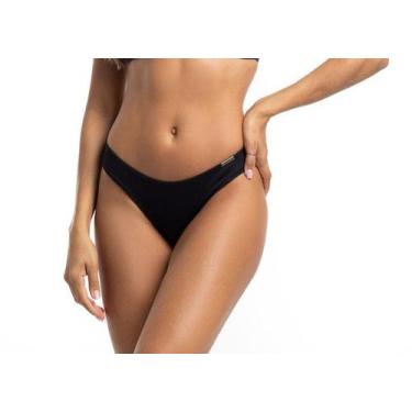Imagem de Calcinha de Biquíni Básica Lisa - Cor de Cacau, M, Preto