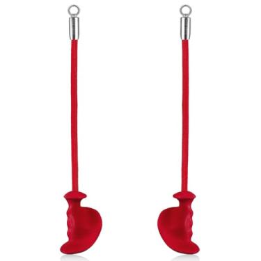 Imagem de HXD-ERGO Conjunto de 2 cordas de tríceps simples, corda de tríceps com cabo ergonômico para máquina de cabos – Acessório de cabo de tríceps para baixo de braço único para enrolar o cabo de corda,