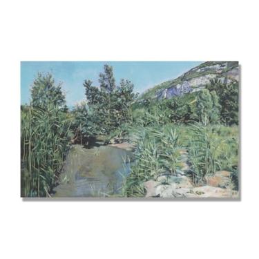 Imagem de Pinturas a óleo famosas, (paisagem 34) por Ferdinand Hodler, reprodução impressa em tela, arte de cenário para decoração de sala de estar. Somente tela de 60 x 96 cm - 23,7 x 37,7 pol