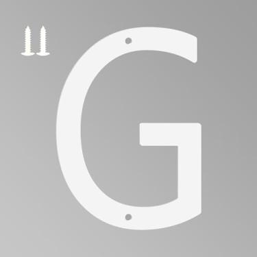 Imagem de Números de casa branca de 12 cm para uso externo, letras de metal para placas externas, letras de endereço de casa de alumínio antiferrugem para decoração de porta da frente, escritório e jardim