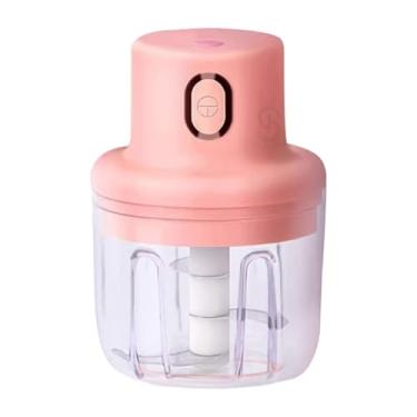 Imagem de Mini Processador Moedor Elétrico Moedor de Carne Alho Recarregável USB 250ml(Rosa)