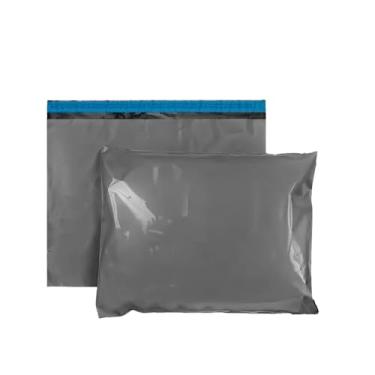 Imagem de Kit 100 Envelopes Plásticos de Segurança 32x40 cm Cinza Ecológico – Embalagens Invioláveis e Sustentáveis para Envio de Produtos, Roupas e Documentos no E-commerce