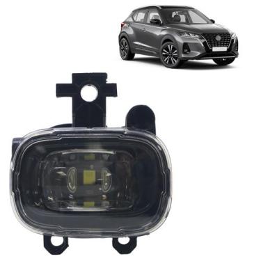 Imagem de Farol Milha Auxiliar Kicks 2021 2022 2023 2024 Led Lente Lisa Acrílico