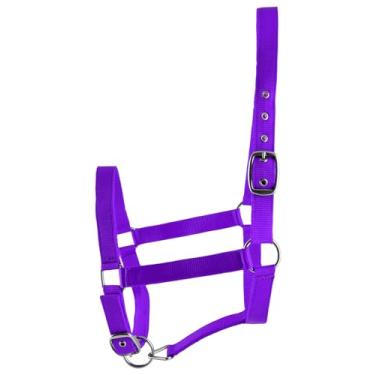 Imagem de Jeffers Cabresto de cavalo de nylon ajustável para equinos – tamanho completo, tecido de camada dupla com coroa de fivela e faixa de nariz, serve para cruz, cavalo de um quarto – cuidado, treinamento