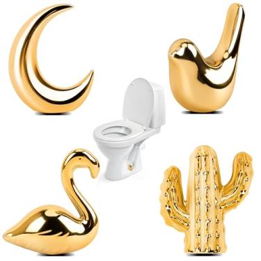 Imagem de 4 peças de tampas de parafuso de vaso sanitário decorativas capas de pássaros bonitos de cerâmica tampas de tampa de parafuso de vaso sanitário tampa de parafuso de cômoda animal para decoração