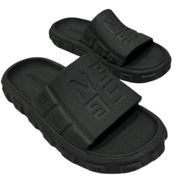 Imagem de Chinelo Slide Casual Confortável Unisex | Sandália Leve, Macia e Estilosa para Dia a Dia (Preto, BR, Adulto, Faixa Numérico, 41, 42)