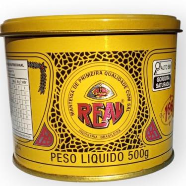 Imagem de Manteiga Real Lata 500g - Premium - Com Sal - Sem conservantes