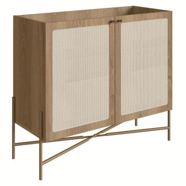 Imagem de Balcão Aparador Buffet Cantinho do Café Pé Metal Arlo A10 Hanover/Dourado - Mpozenato