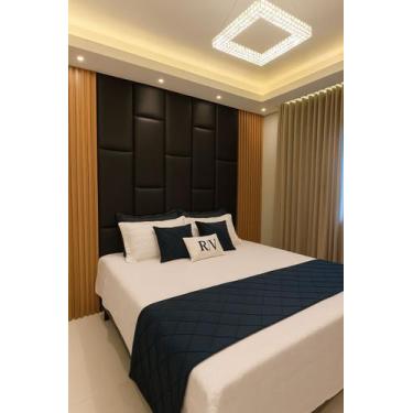 Imagem de Cabeceira 2,40x1,60 Dominó com placas Estofadas Autocolantes - CasaBel