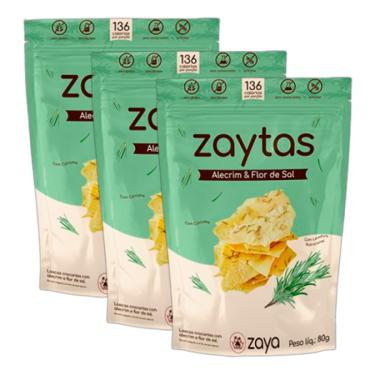 Imagem de Kit 3X: Biscoito Zaytas Alecrim/Flor Sal S/ Glúten Zaya 80g