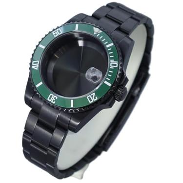 Imagem de FEIYASHI Caixa de relógio preta SUB Steel Diver com vidro de safira à prova d'água para movimento NH35 NH34 NH36 Miyota8215, Tampa inferior sólida 7, For NH35 34 36 38 Movement, Caixa de relógio de