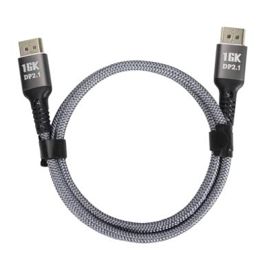 Imagem de Pilipane DisplayPort 2.1 Cable 16K 30Hz 40Gbps Dynamic HDR Male to Male Gaming DisplayPort Cable for Sync G Sync Compatible 1m Braided Nylon Gold Plated Connectors