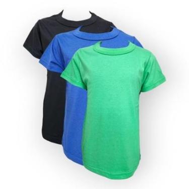 Imagem de KIT 3 CAMISETAS INFANTIL MANGA CURTA ALGODAO LISA BASICA 2 - 8-Masculino